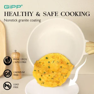 Juego de Ollas y Sartenes GiPP - 10 Piezas de Cocina Antiadherente de Granito Blanco (sin PFOS ni PFOA) - Imagen 3