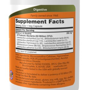Probiótico 10™ 50 Billion de NOW Foods - Imagen 2